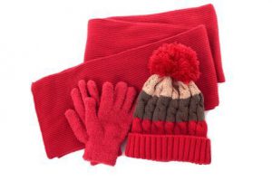 a warm hat, a pair of winter gloves,