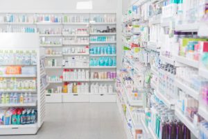 pharmacy shelves