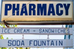 soda fountain pharmacy sign