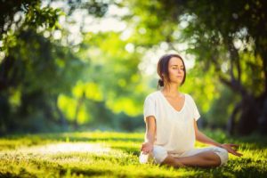 woman doing yoga