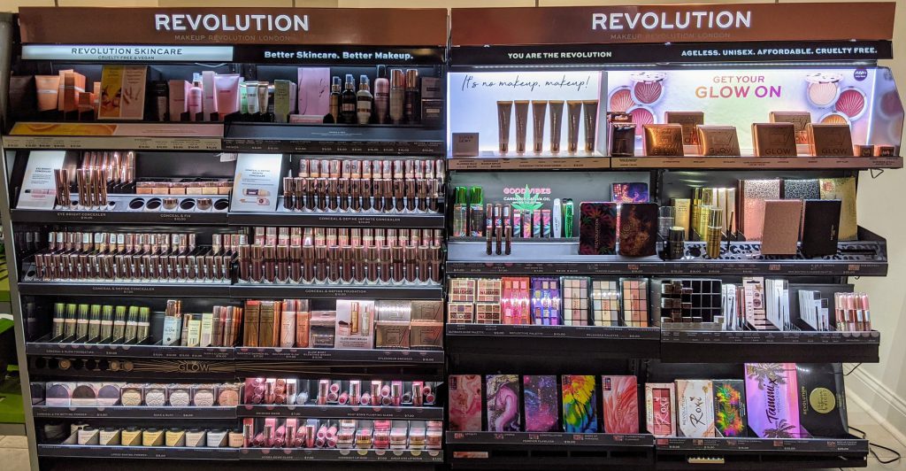 Revolution Beauty display