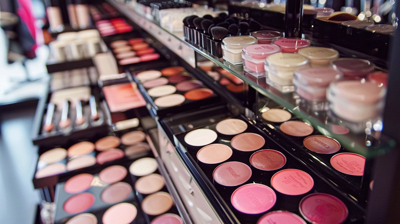 Make-up cosmetic beauty products and cosmetics swatches